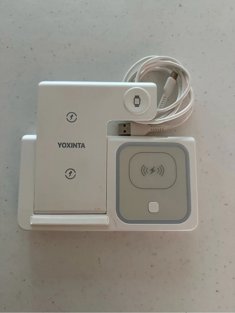 White 3-in-1 Wireless Charging Station - Multi-Device Charger